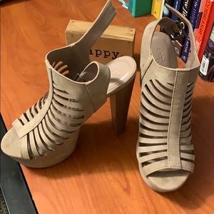 Tan block heels
